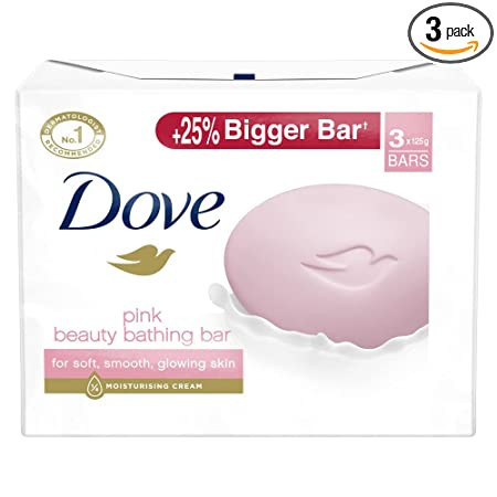Dove Pink Rosa Beauty Bathing Bar 125G (Combo Pack Of 3)